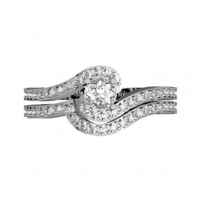 Delicate Bridal Diamond Ring Set